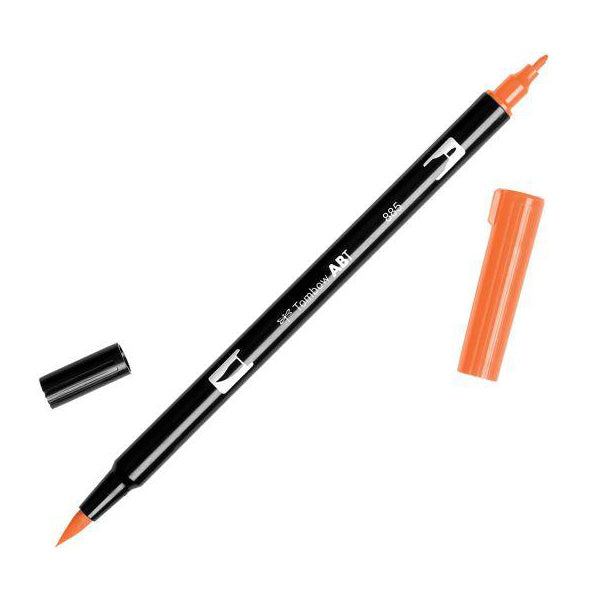 Tombow ABT Dual Brush Pen - Red Colour Range 2 (873 - 925) - 885 Warm Red - Brush Pens - Bunbougu