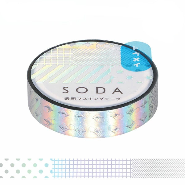 King Jim Soda Transparent Masking Tape - Foil-stamping - Mix 2 - 10 mm x 4 m - - Washi Tapes - Bunbougu