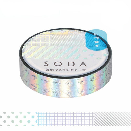 King Jim Soda Transparent Masking Tape - Foil-stamping - Mix 2 - 10 mm x 4 m - - Washi Tapes - Bunbougu