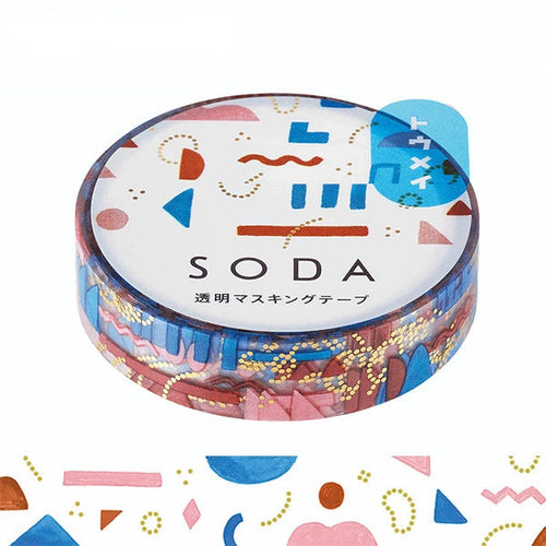 King Jim Soda Transparent Masking Tape - Foil-stamping - Ribbon - 10 mm x 4 m - - Washi Tapes - Bunbougu